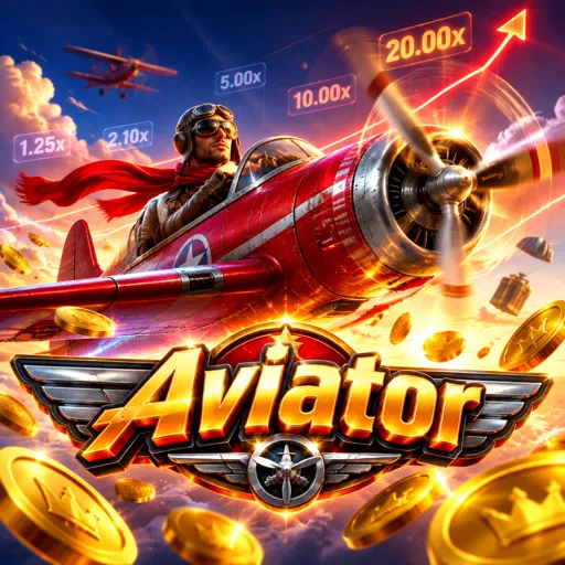 Capa do jogo de crash Aviator com avião decolando